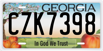 GA license plate CZK7398