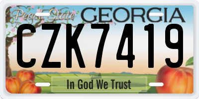 GA license plate CZK7419