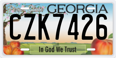 GA license plate CZK7426