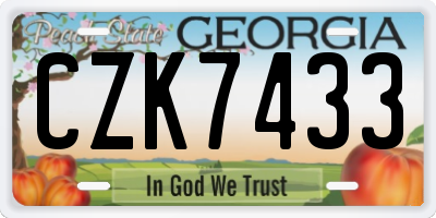 GA license plate CZK7433