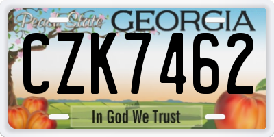 GA license plate CZK7462