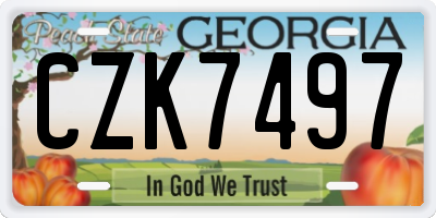 GA license plate CZK7497