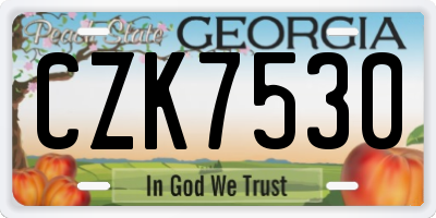GA license plate CZK7530