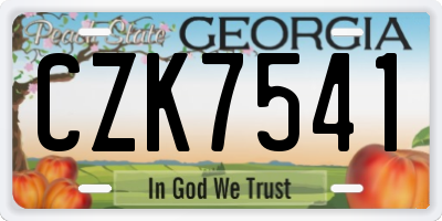 GA license plate CZK7541