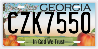 GA license plate CZK7550
