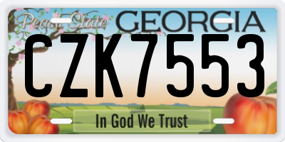 GA license plate CZK7553