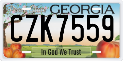 GA license plate CZK7559