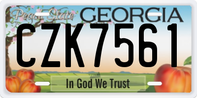 GA license plate CZK7561