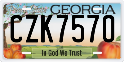 GA license plate CZK7570
