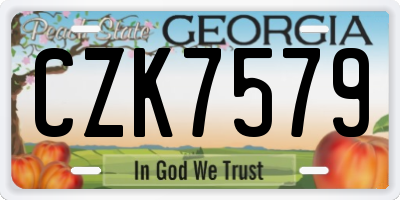 GA license plate CZK7579