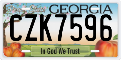 GA license plate CZK7596