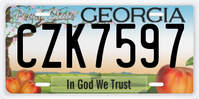 GA license plate CZK7597