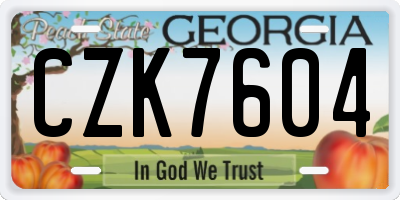 GA license plate CZK7604