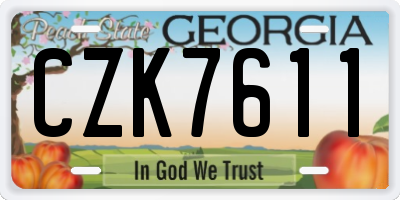 GA license plate CZK7611