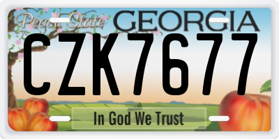 GA license plate CZK7677