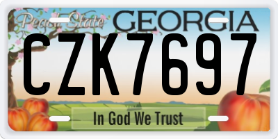 GA license plate CZK7697