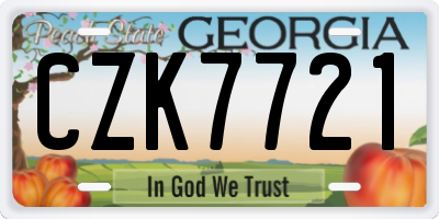 GA license plate CZK7721