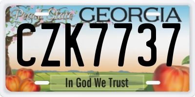 GA license plate CZK7737