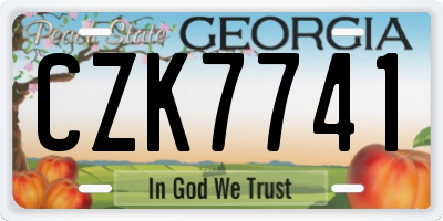 GA license plate CZK7741