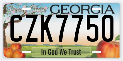 GA license plate CZK7750