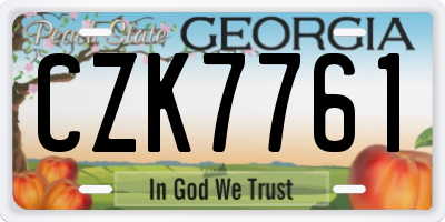 GA license plate CZK7761