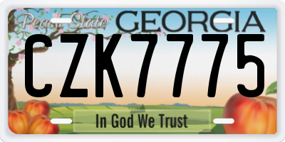GA license plate CZK7775