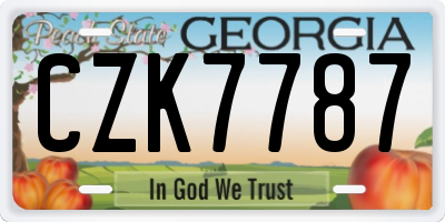 GA license plate CZK7787