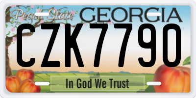 GA license plate CZK7790