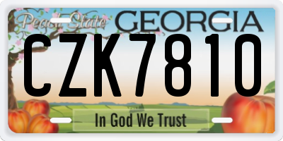 GA license plate CZK7810