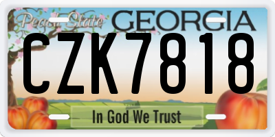 GA license plate CZK7818