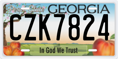 GA license plate CZK7824