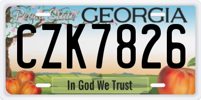 GA license plate CZK7826
