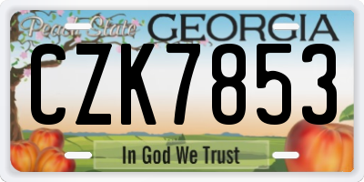 GA license plate CZK7853