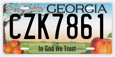 GA license plate CZK7861