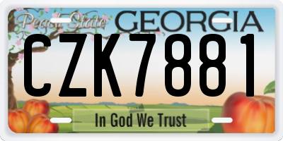 GA license plate CZK7881