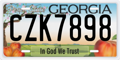 GA license plate CZK7898