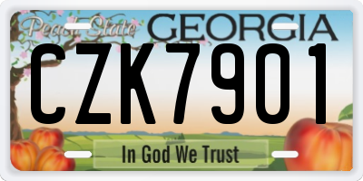 GA license plate CZK7901
