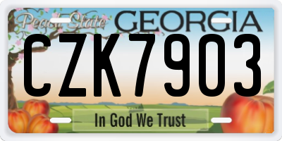 GA license plate CZK7903