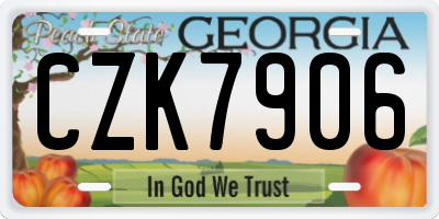 GA license plate CZK7906