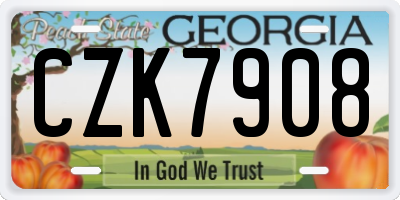 GA license plate CZK7908