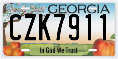 GA license plate CZK7911