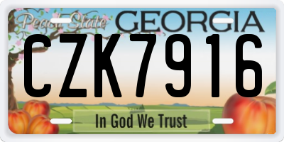 GA license plate CZK7916