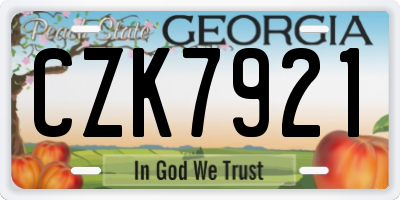 GA license plate CZK7921