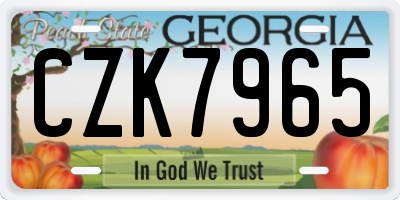 GA license plate CZK7965