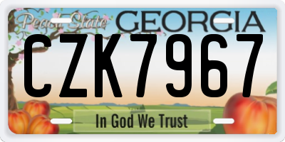 GA license plate CZK7967