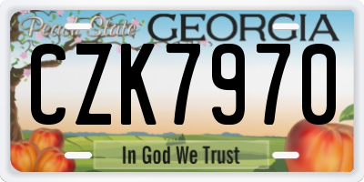 GA license plate CZK7970