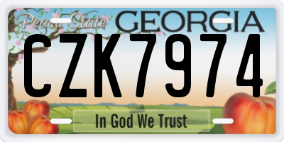 GA license plate CZK7974