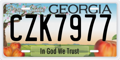 GA license plate CZK7977