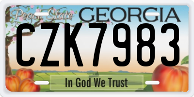 GA license plate CZK7983