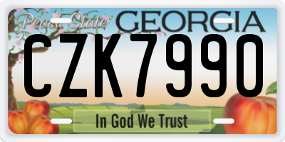 GA license plate CZK7990